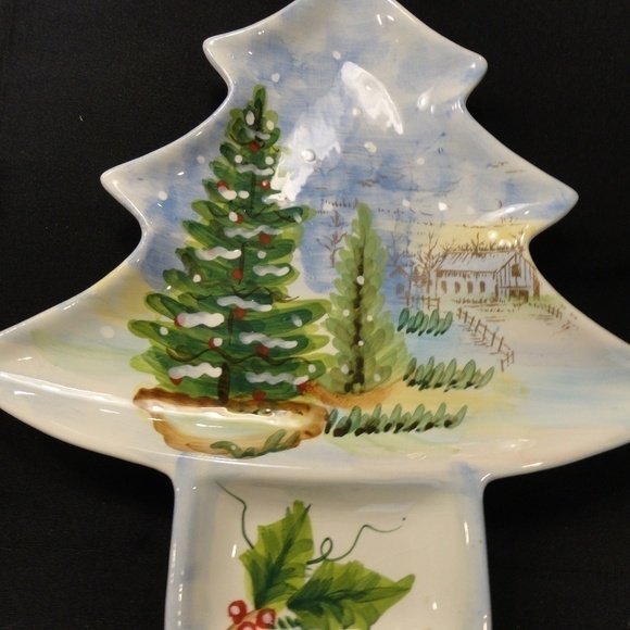 Pinesville Large Christmas Platter By Maxcera. - Picture 2 of 3